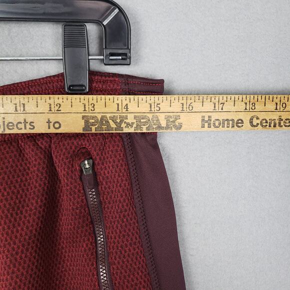 Nike Men's Size M Therma-Fit Track Pant Joggers Maroon Burgundy Red Stripe Mesh - Picture 5 of 10